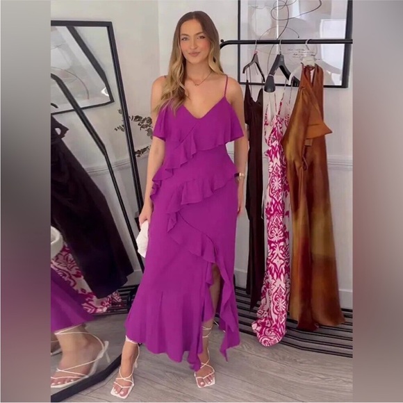 Zara limited edition Linen blend ruffled midi dress you cannot miss - Picture 11 of 11